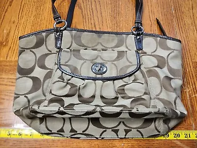 Coach Leah Signature C Tote Shoulder Handbag Purse No. F14659 Brown • $40