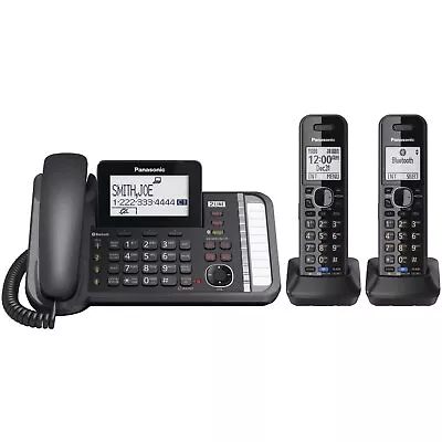 Panasonic KX-TG9582B Bluetooth 2-Line Corded / Cordless Phone System 2 Handsets • $148.94