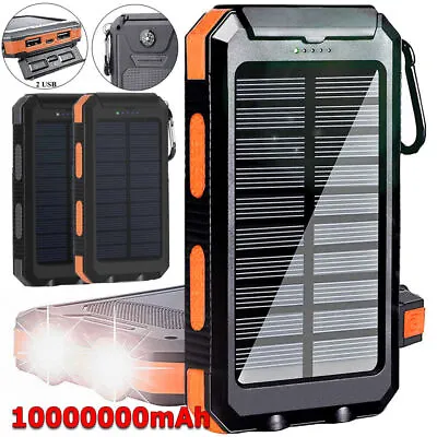 2024 Super 10000000mAh USB Portable Charger Solar Power Bank For Cell Phone • $17.51