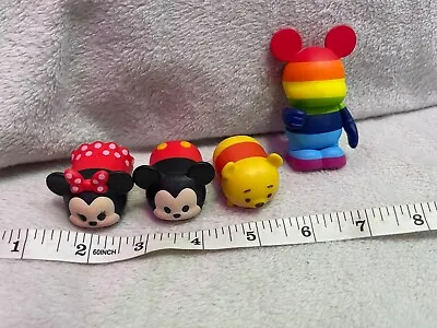 LOT OF 4 Disney Tsum Tsum/Vinylmation - Small  - MICKEY MINNIE MOUSE & POOH • $16