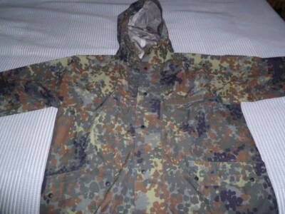 $35 • Buy German Military Woodland Camo Rain Suit V/G Condition Coat 46-48Bibs W34L32     