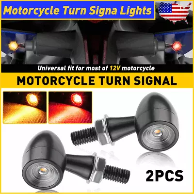 2X Motorcycle Bullet LED Turn Signals Blinker Light For BMW Honda Chopper Bobber • $14.99