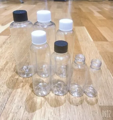 £6.99 • Buy Pet Plastic Bottles SCREW Caps Lids 30ml 50ml 100ml 120ml 150ml 200ml 250ml UK