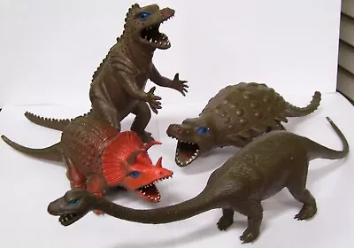 Vintage DINOSAURS Set Of 4 Hard Rubber AAA Hong Kong T-Rex...... • $44.95