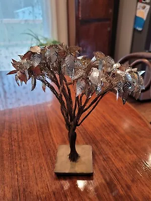 Vintage  Gold Leaf Foil Wire Luck Dream Tree Art Sculpture Hong Kong • $14.99
