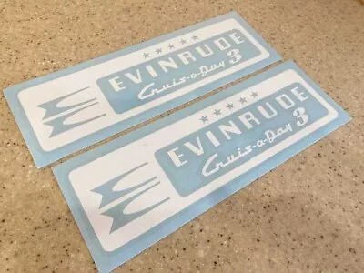 Evinrude Crus-A-Day Vintage 3 Gal Tank Decal 2-PAK FREE SHIP + Free Fish Decal! • $14