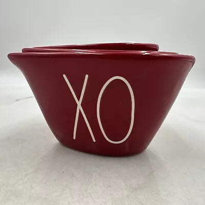 Rae Dunn Heart Shaped “XO”  Valentine’s Day Nesting Measuring Cups Red • $48.95