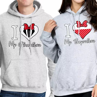 Nwt I Love My Girlfriend / Boyfriend Couple Valentine's Day Light Gray Hoodie • $20.39