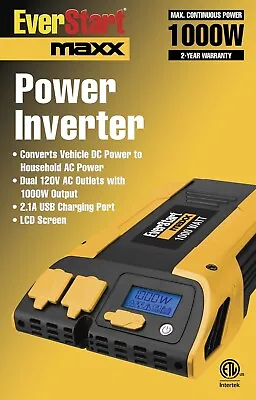 EverStart 1000 Watt Power Inverter With USB Dual 120V AC Outlet (PC1000E)™ • $48.44