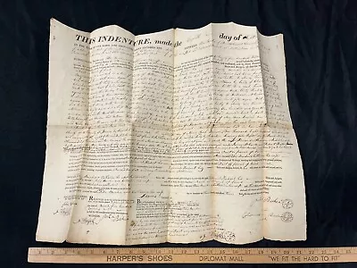 1815 Sept 8th Slave Indenture Deed Document Signed & Stamped Pennsylvania AA • $999.99