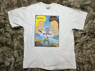 Vintage 1996 MTV Beavis And Butthead Do America T Shirt XL Promo Movie 90s • $59.99