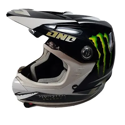 One Industries Raider Motorcycle Helmet 47-48cm KS Kids White Monster Energy • $63.86