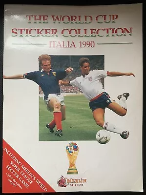 Merlin Italia '90 World Cup Sticker Empty Album -Inc 2 Sheets Of 8 Stickers • £9.99