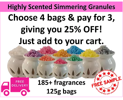 Highly Scented Sizzlers/Simmering Granules Crystals For Wax Melt Burner/Warmer • £4.25