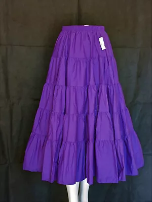 $29.99 • Buy Prairie Skirt S-XL 5 Tier Square Dance MALCO MODES 1005 Poly Cotton Colors NWT