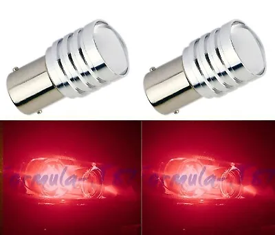 LED Light 5W BA15D Red Two Bulbs Turn Signal Park Brake Light Replacement Lamp • $12