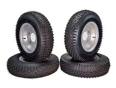 $109.99 • Buy MASSFX 4.80/4.00-8 4 Ply Pre-Mounted 4x4 Bolt Tubeless Trailer Tire (Four Pack)