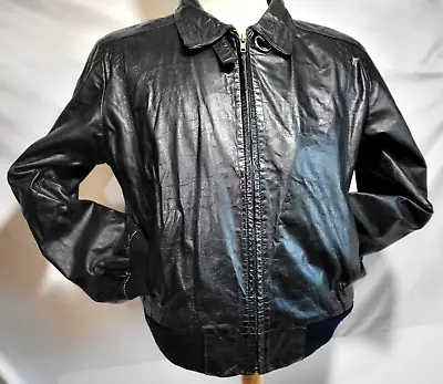 Vintage SADDLERY Cooper Collection Men's Bomber Leather Jacket Size 42 • $42