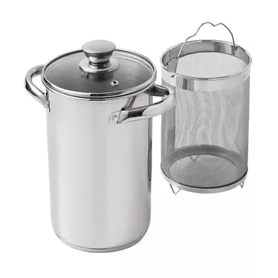 3.5 Qt Stainless Steel Vegetable Steamer Pot With Mesh Steamer Basket And Lid • $15.60