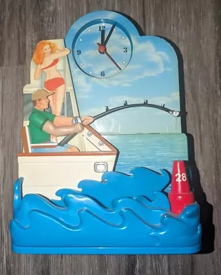 Vintage 1999 Sport Fishing Clock Holy Mackerel It’s A BIG ONE Fun Damental • $13.99