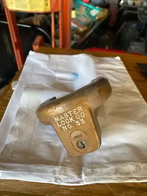 Master Lock Co. No. 33  Hitch Lock Boat Trailer Acme Fulton Ideal Most 1 7/8” • $30