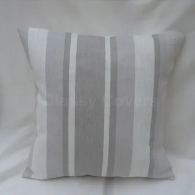 Laura Ashley Designer Cushion Cover  AWNING STRIPE  DOVE GREY Various Sizes • £12.95