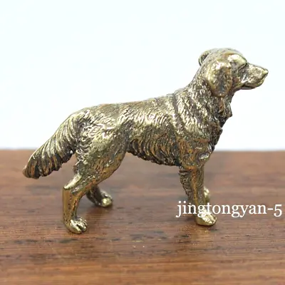 Brass Golden Retriever Figurine Dog Statue Home Decoration Animal Figurines Toys • $9.86