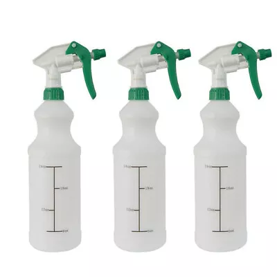  Plastic Spray Bottles (3-Pack) 32oz Squirt Bottles For All Cleaning Solutions • $14.99