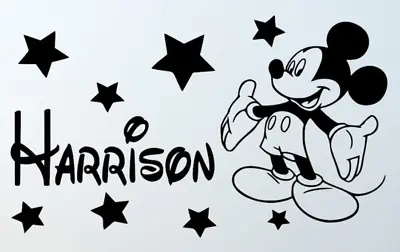 Vinyl Decal - Mickey Mouse (Customize With Name) Various Colors & Sizes • $6.25