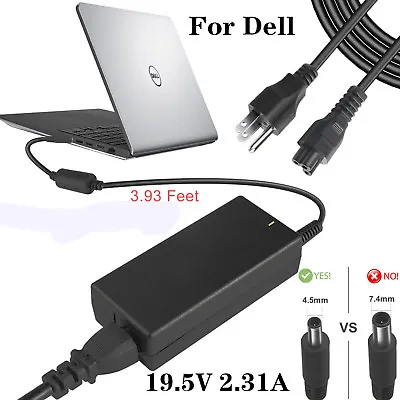 $11.35 • Buy For Dell Inspiron 15 P47F P51F P55F P58F 45W 19.5V 2.31A AC Adapter Charger GOOD