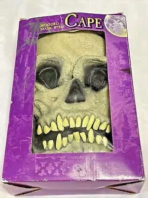  Gnashing Hooded Latex Skeleton Mask Cape Adult Vintage Paper Magic Original Box • $49.95