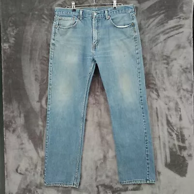 Levi's 505 Straight Leg Blue Denim Cotton Jeans Mens Size 36x32 • $16.99