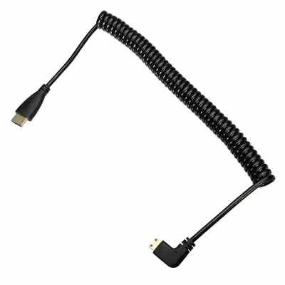 Type Mini HDMI  Male To HDTV  Male Stretch Spring 90 Degree Right Angled Cable • $6.99