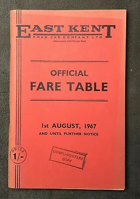 East Kent Road Car Company Ltd August 1967 Official Fare Timetable • £12