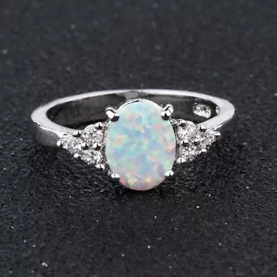 Natural Ethiopian Opal Stone 925 Sterling Silver Handmade Ring Wedding For Gift • $6.74