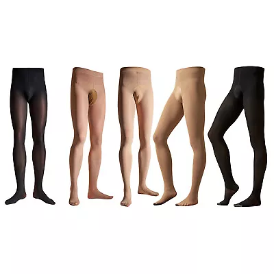 Men's Sheer Bulge Pouch Pantyhose Stockings Hosiery Seamless Tights Long Pants • $9.94