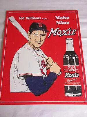 Ted Williams Moxie Soda Tin Sign Vintage Look Boston Red Sox MLB Baseball 16x13  • $19.99