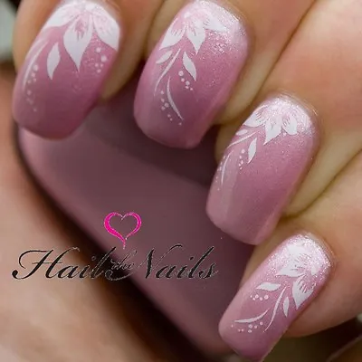 Lily White Nail Art Nails Water Transfers Decals Wraps Salon Quality Y003  • £2.49