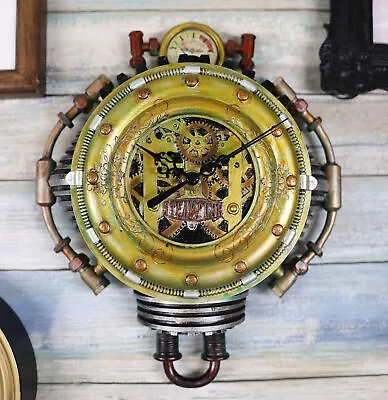 Ebros Gift Steampunk Pressure Chamber Gearwork Decorative Wall Clock 11 H • $85.99
