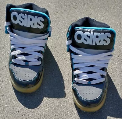 Osiris RARE 10 Bronx NYC 83 Patent Leather Hi Top Skate Sneaker Skateboard Shoes • $173