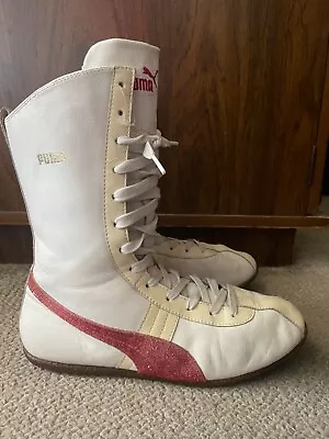 Vintage Puma Boxing Vtg Boots White/Red Size US 7 Retro Mint UK 6 Shoes Awesome • $178