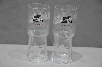 2x Carling Half Pint 10oz Toughened & Nucleated Beer Glass Latest Design New M22 • £6.99