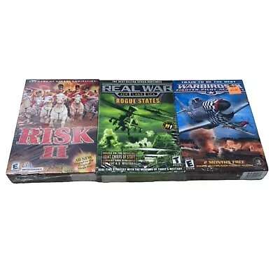 New Sealed 3 Pack PC CD-ROM Disc Games Vintage Software 2002 Risk II Real Wars • $130