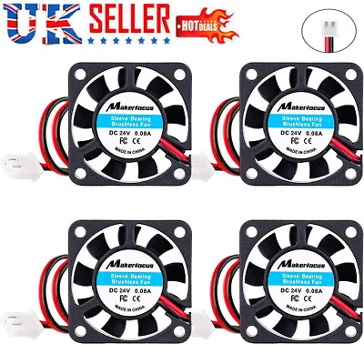 12V 40mm Cooling Computer Case Fan 4010 40x40x10mm DC PC 3D Printer 2-Pin 4 Pcs • £7.92