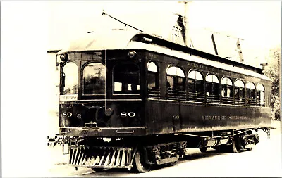 MNR Milwaukee Northern Railway WI Postcard Trolley Interurban Tram RPPC Reprint • $7.96