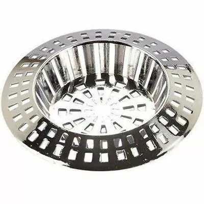 Large Chrome Hair Trap Plug Hole Sink Strainer Clogging Clog Shower Bath Basin • £3.11