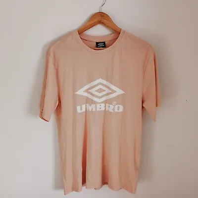 Umbro Men's Shirt Pink Size Medium Sports Top Loose Fit Activewear Tee • £8.99