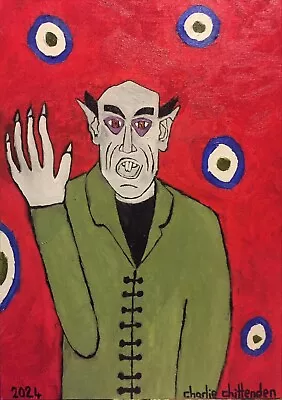 Max Schreck Nosferatu Original Signed Oil Painting By Charlie Chittenden • £10