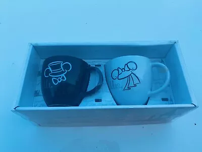 MR & MRS Mickey & Minnie Mouse Bride And Groom Disney Parks Coffee Cup Mug Set • $19.99