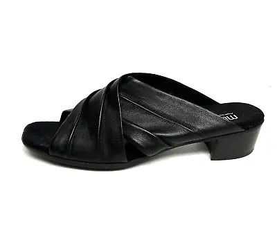 Munro Womens Lee Slide Sandal Black Lamb Leather Size 12 M • $142.11